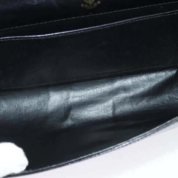 GUCCI Shoulder Bag Leather Black Gold Auth 140948 - Picture 11 of 16